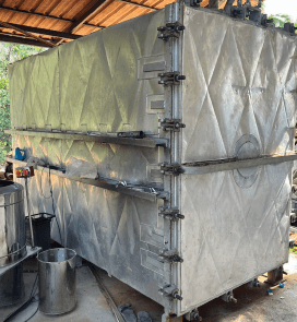 Metal container on farm