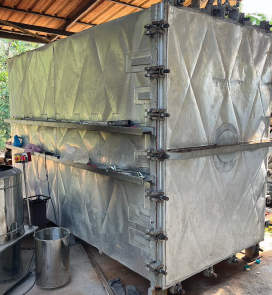 Metal container on farm